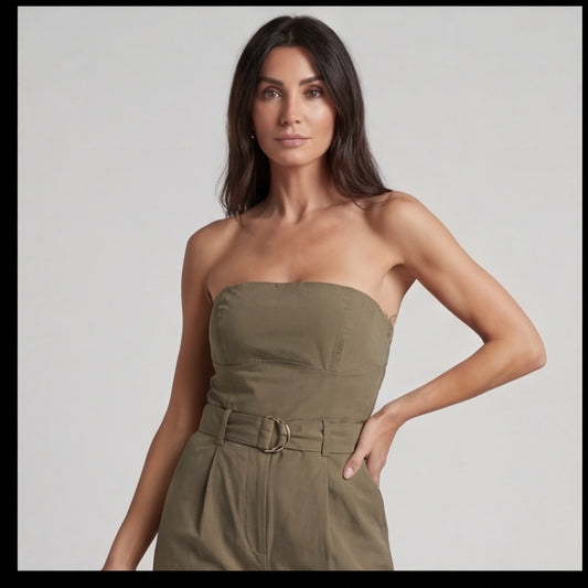 Combinaison bustier cargo-kaki