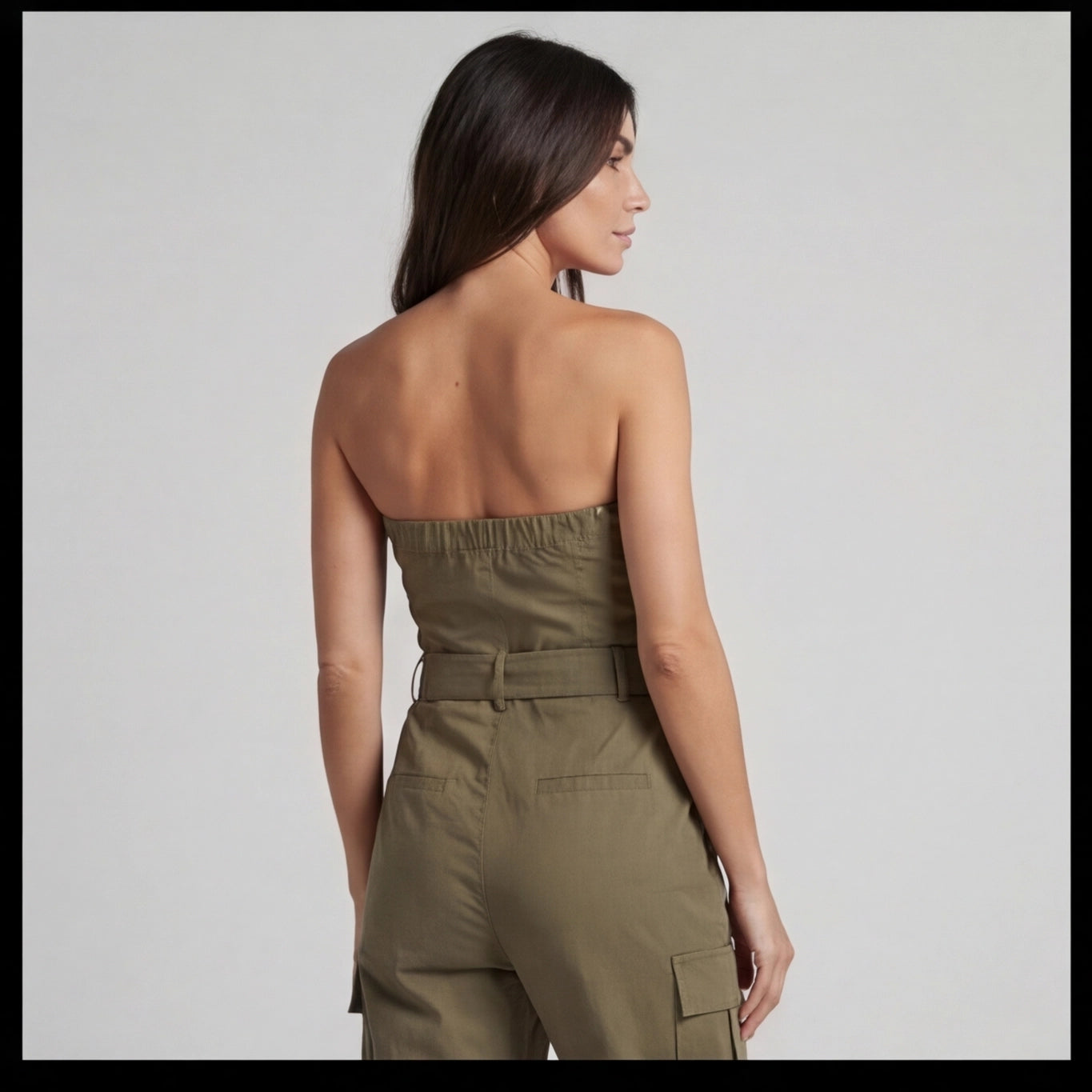 Combinaison bustier cargo-kaki