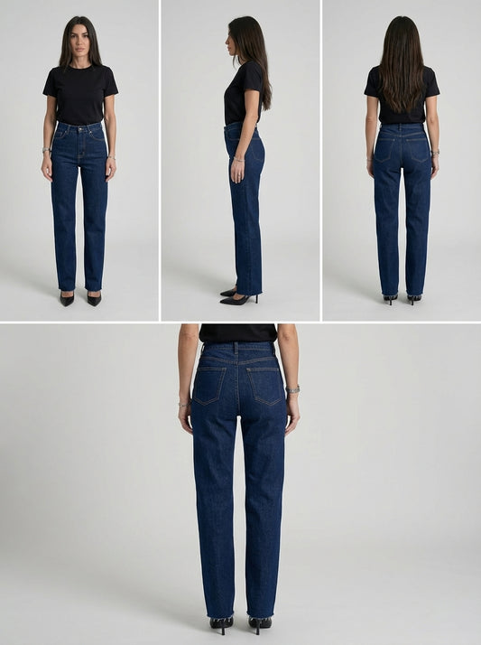 Jean brut coupe évasée