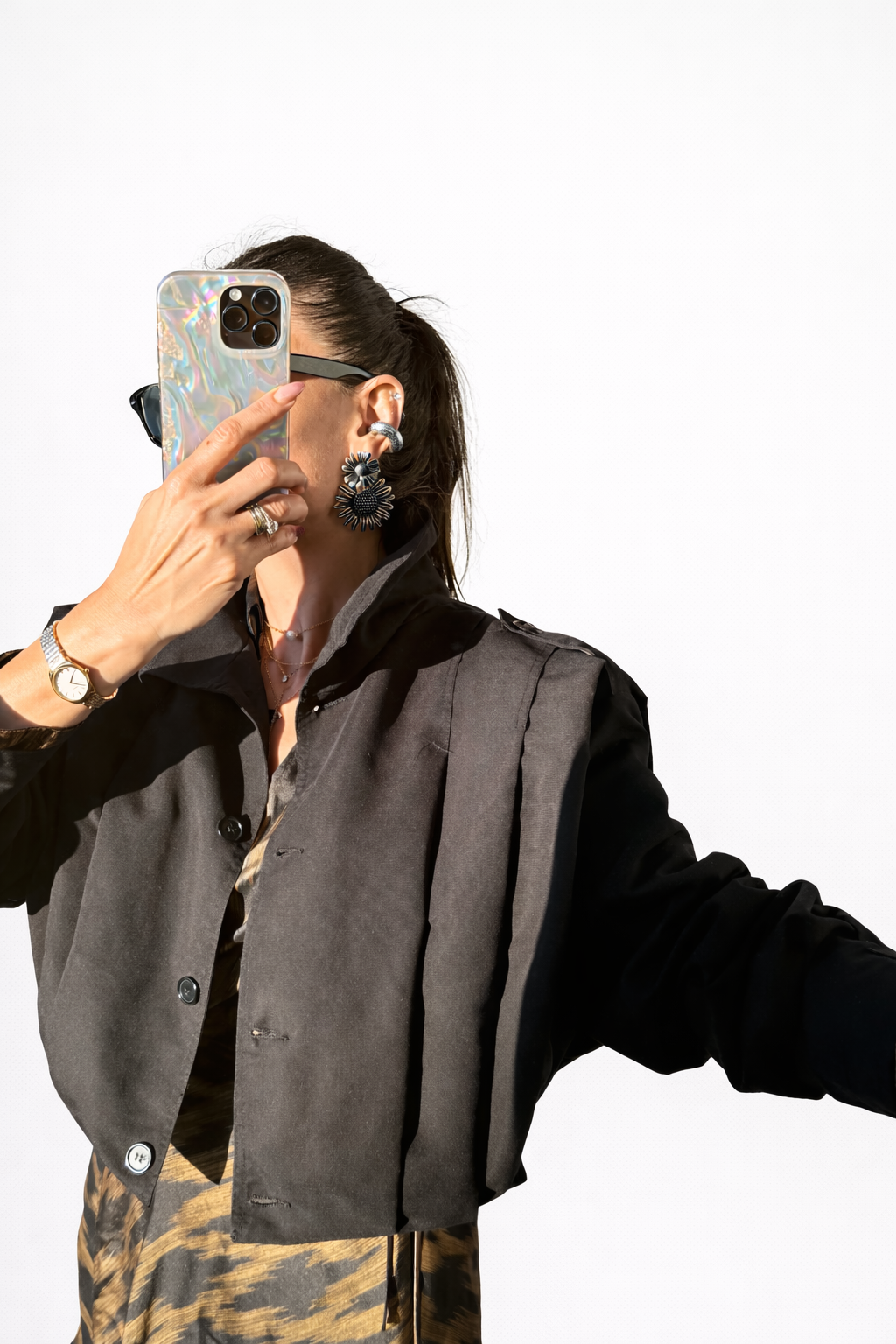 Veste noire épaulettes