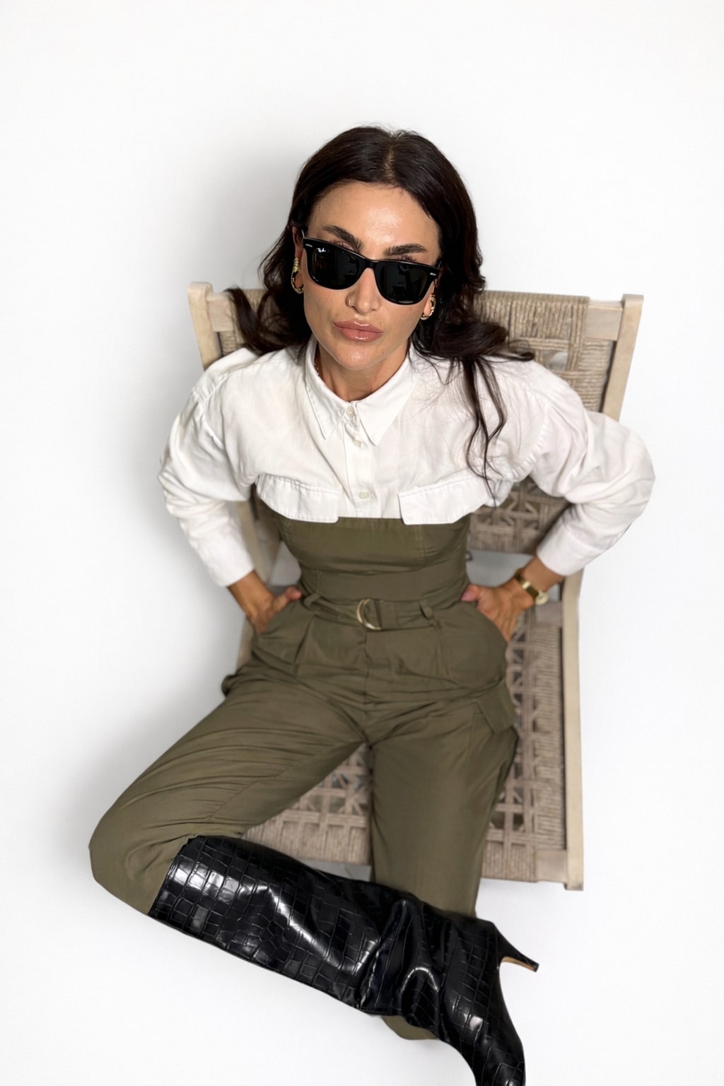 Combinaison bustier cargo-kaki