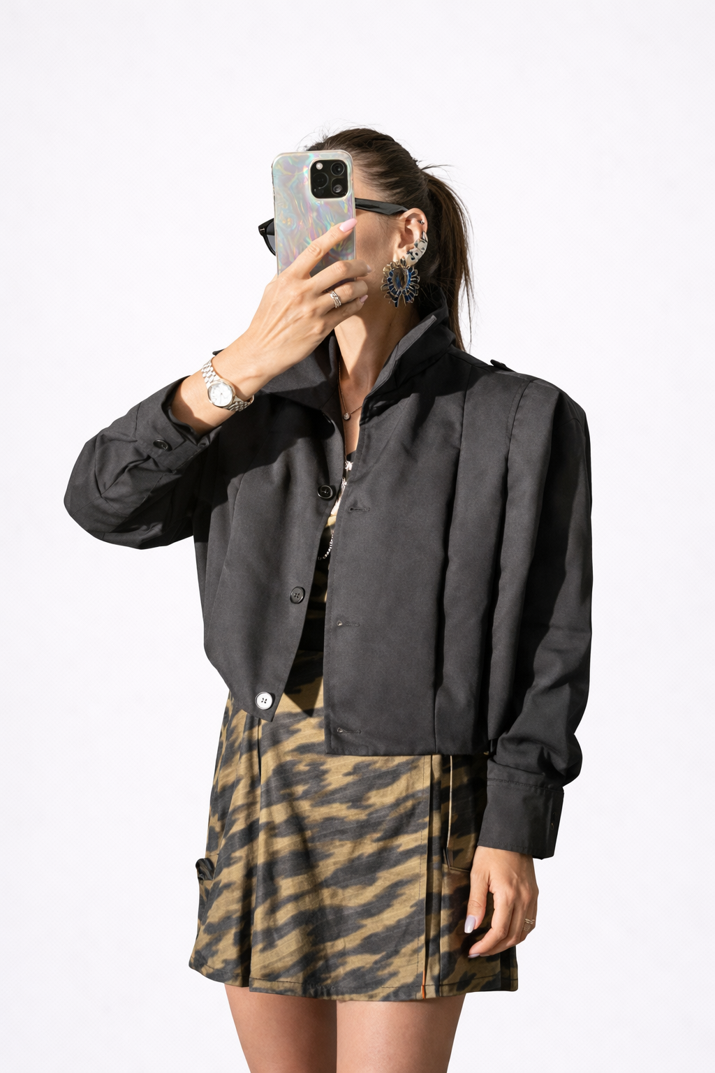 Veste noire épaulettes