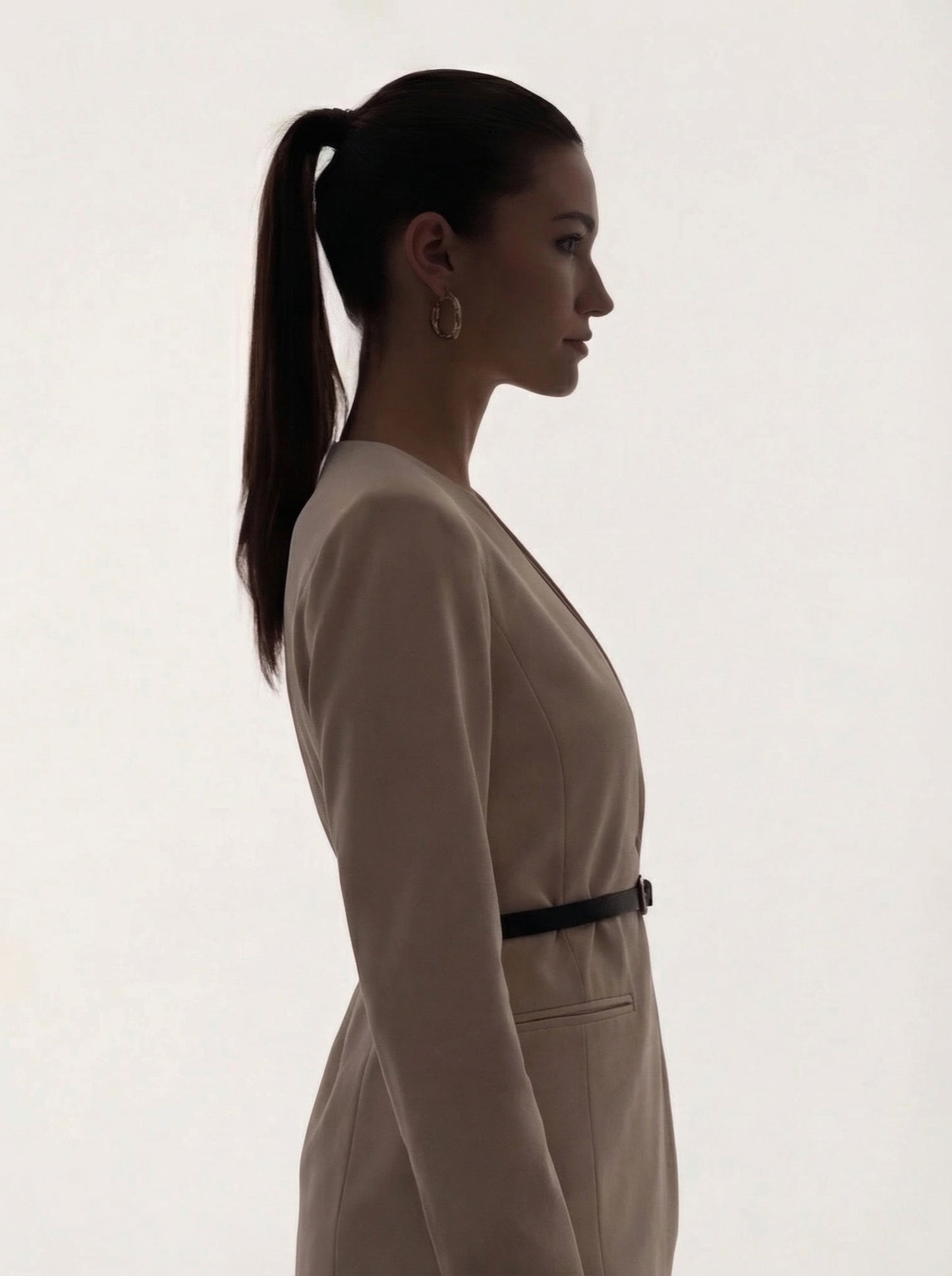 ensemble veste jupe écru manches ballons