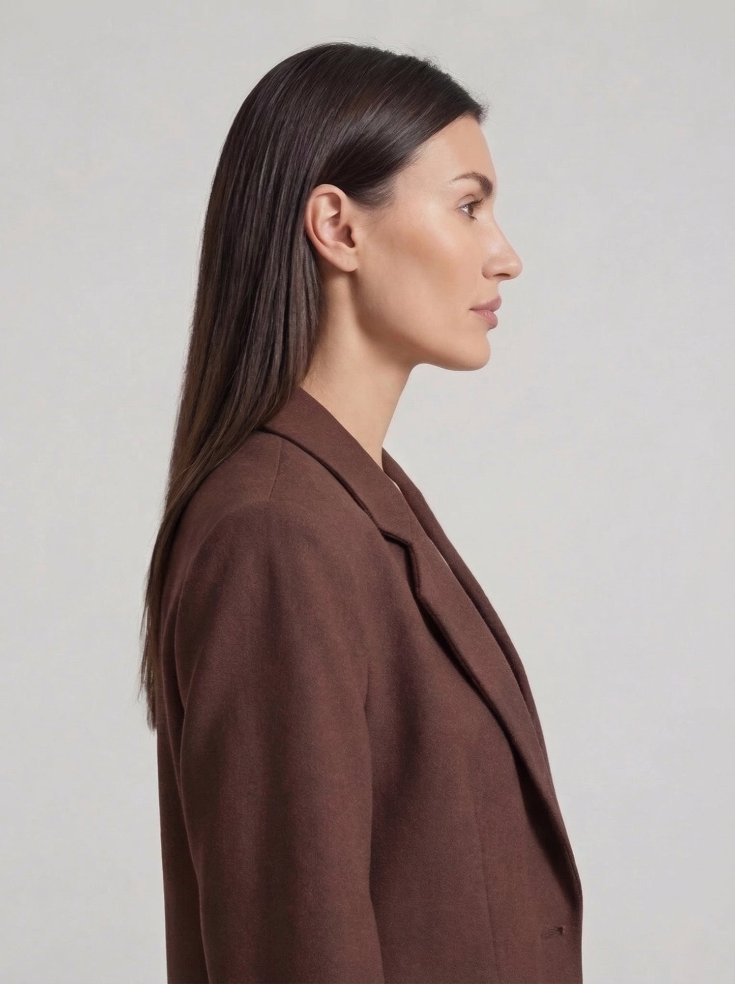 Tailleur marron manches rayures