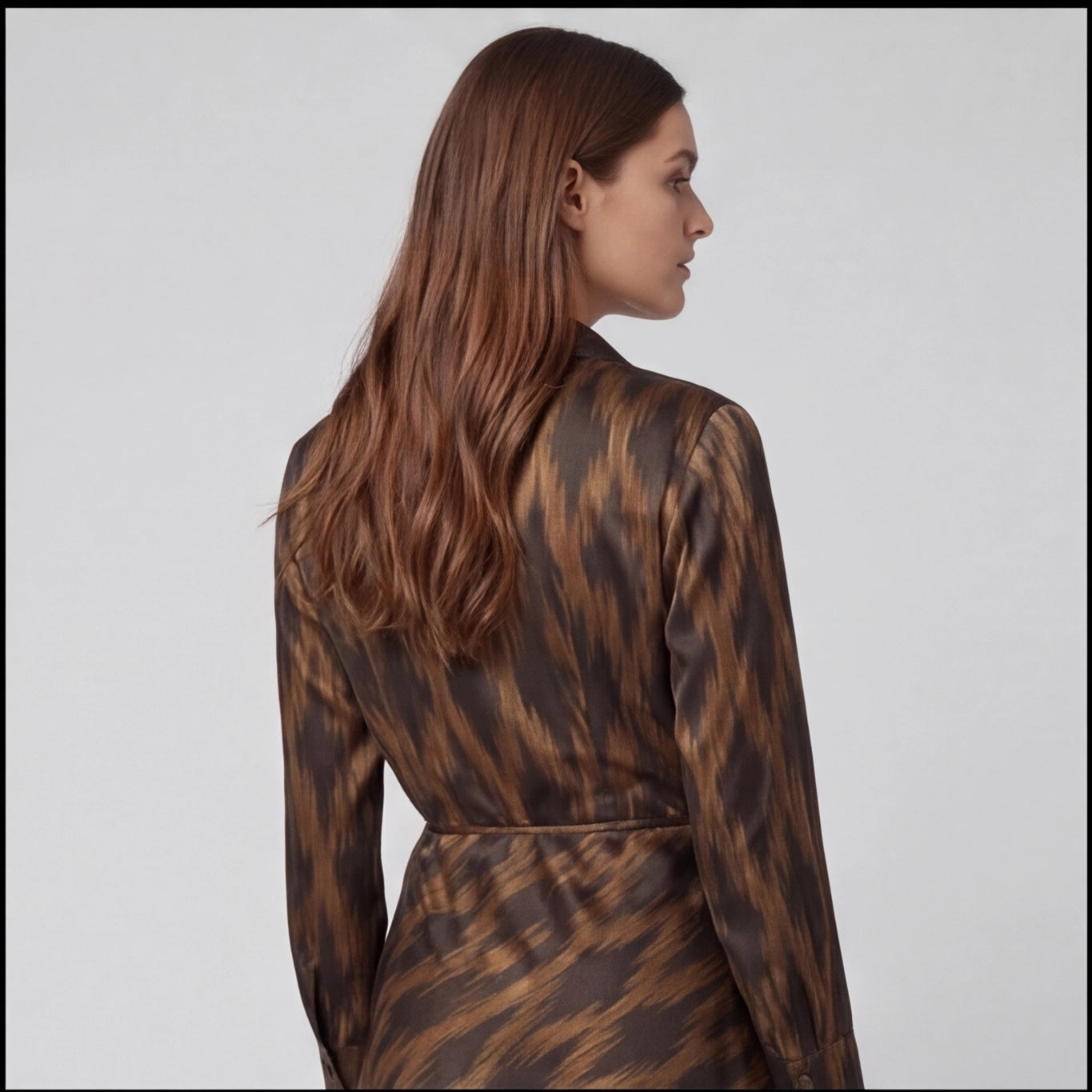 Robe portefeuille satinée imprimée graphique