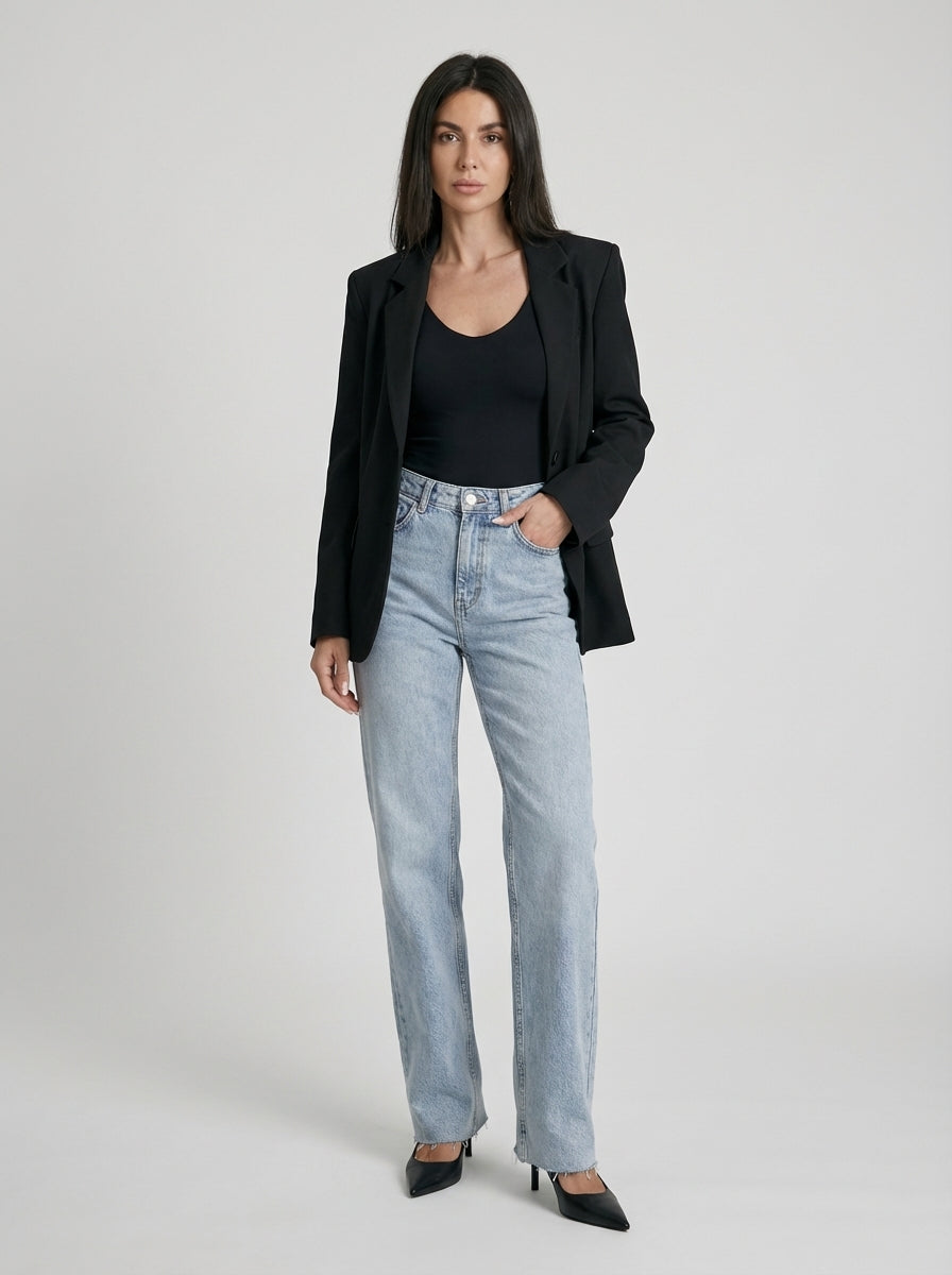 Jean bleu clair coupe évasée