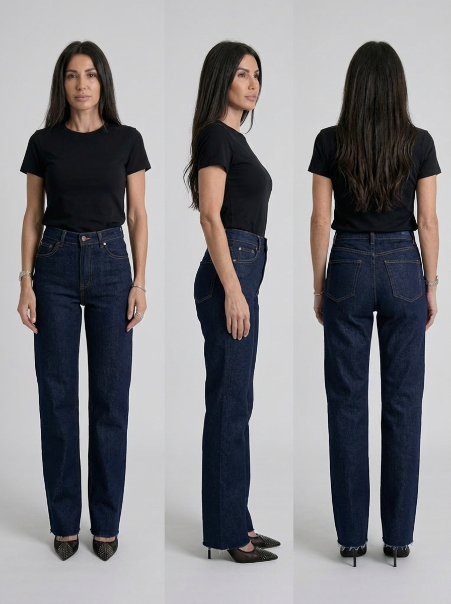 Jean brut coupe évasée