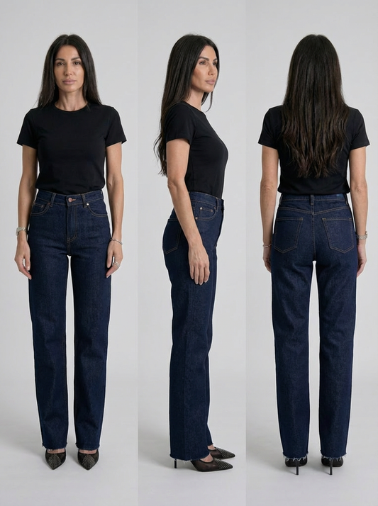 Jean brut coupe évasée