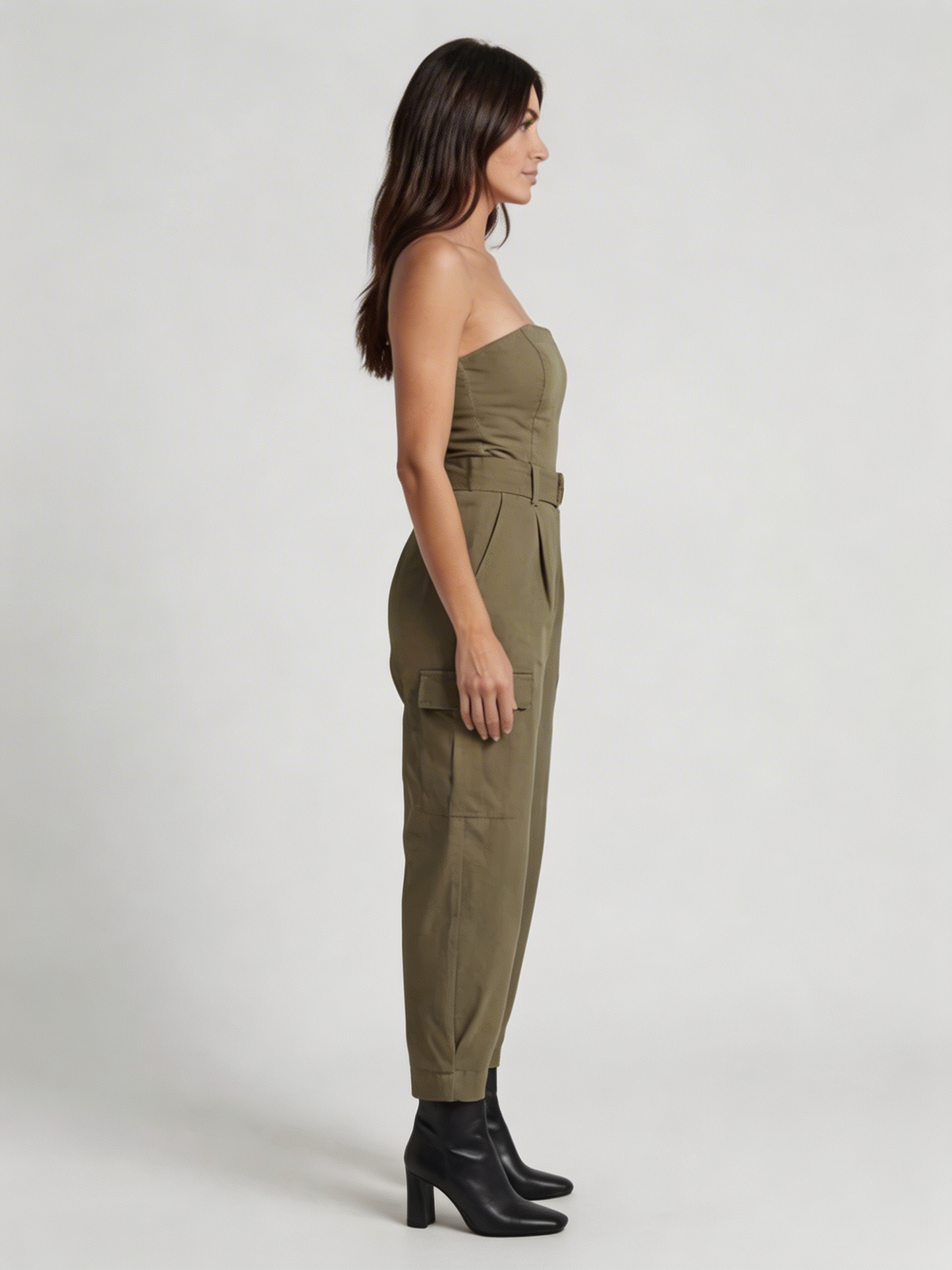 Combinaison bustier cargo-kaki