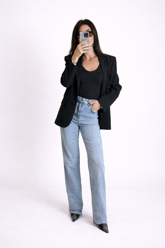 Jean bleu clair coupe évasée