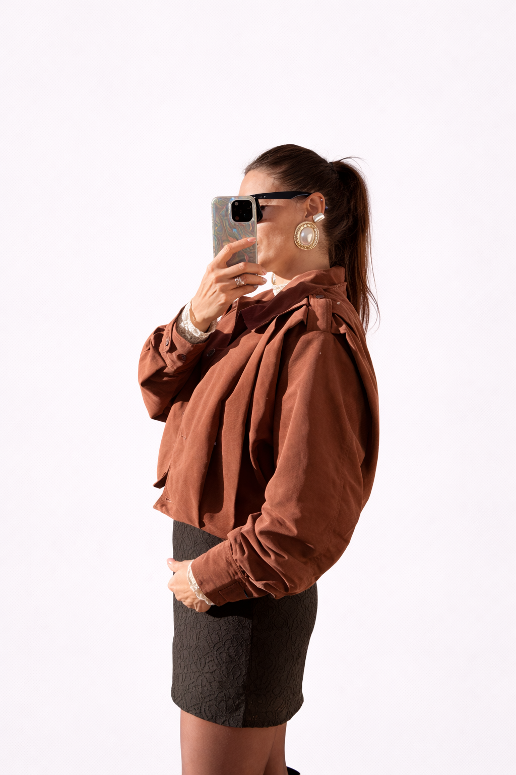 Veste drapée à épaullettes