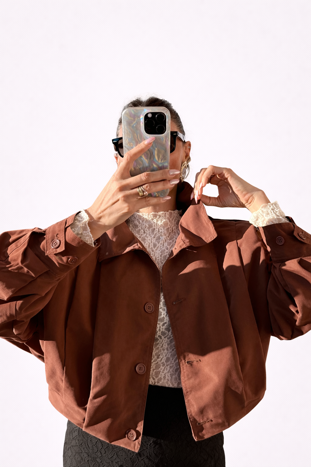 Veste drapée à épaullettes